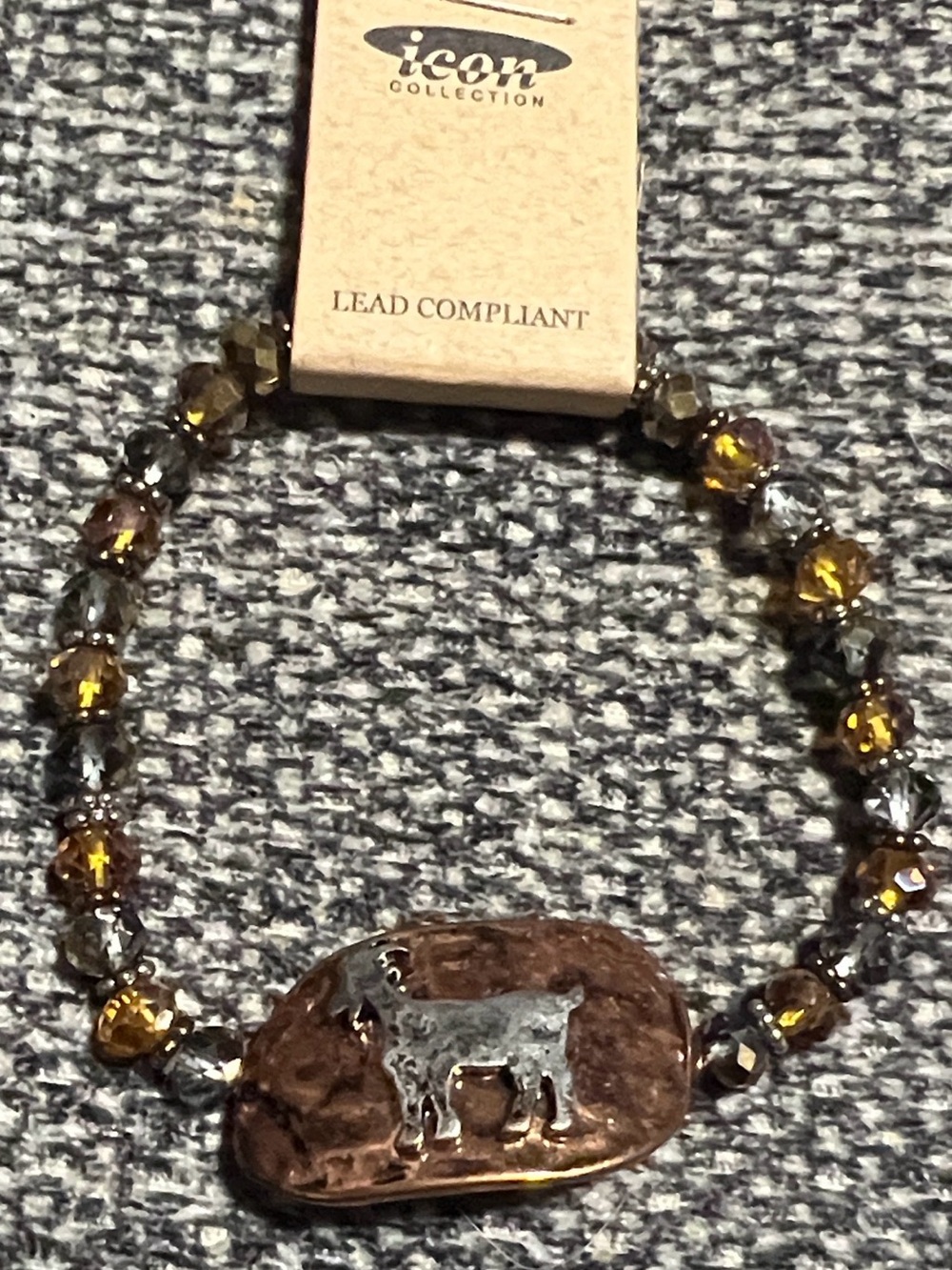 NWT Icon Collection Beaded Stretch Bracelet with Silver Goat 🐐 Emblem